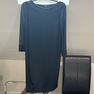 Nik and Nash Black Mesh-Sleeve Cocktail Dress